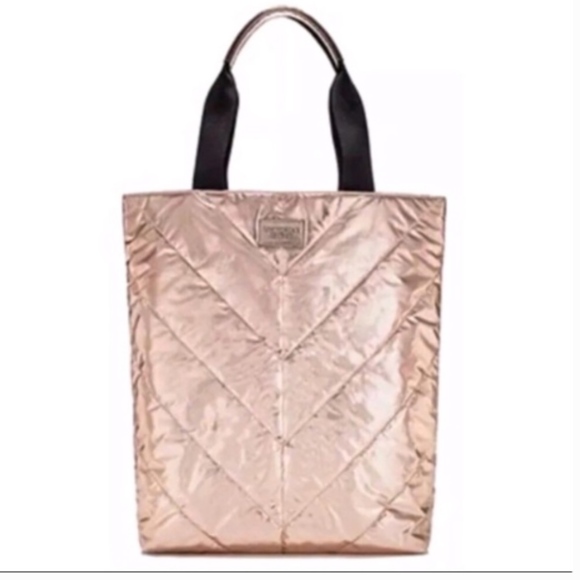NWT VICTORIA SECRET ROSE GOLD TOTE BAG - Picture 3 of 6